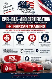 CPR * BLS * AED Certification through AHA. with NARCAN Training