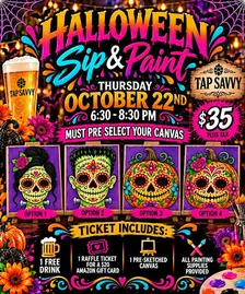 Halloween Sugar Skull Sip and Paint