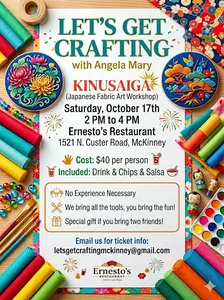 Let's Get Crafting!       Kinusaiga (Japanese Fabric Art Workshop)