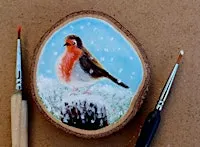Paint a Winter Robin Workshop - beginners welcome.