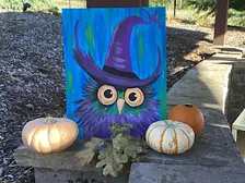Hootin’ Annie (the Halloween owl) Sip and Paint Night