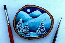 Paint a Moonlit Winter Scene Workshop - beginners welcome.