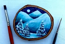 Paint a Moonlit Winter Scene Workshop - beginners welcome.