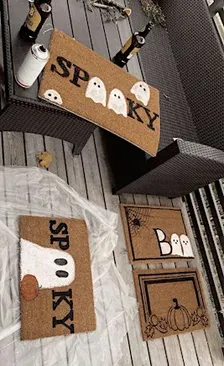 Hey Boo! Painted Doormat Night