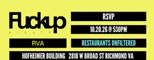 Fuckup Nights RVA | October 2026 | Restaurants Unfiltered