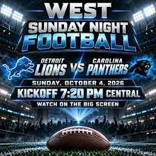 Sunday Night Football: Lions vs. Panthers at West