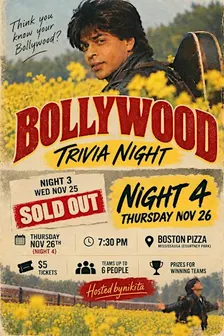 Bollywood Trivia Night 4 @ Boston Pizza Courtney Park (Mississauga)