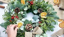 Christmas Wreath Making in Skewen Memorial Hall