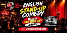 English Stand-Up Comedy in Montreal – Tuesday, October 20 at 8:30 PM