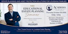 FREE EDUCATIONAL ESTATE PLANNING SEMINAR IN SUNSET, LA