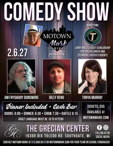 Motown Mark's Comedy Night Returns to The Grecian Center, dinner included!