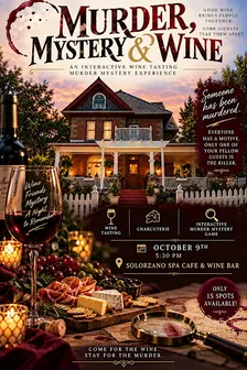 Murder mystery and wine