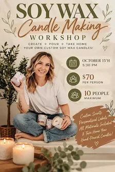 Soy Candle Making Workshop with Sunny B’s Candle's