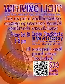 Weaving light spiderweb sun catcher workshop