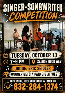Got an original song you’d love to share? Come play it for us at Saloon Doo