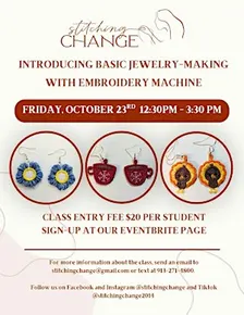 Jewelry-making with Embroidery Machine Class