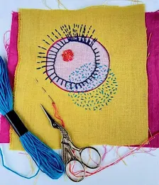 Creative Textile Workshop - Circles stitch sampler