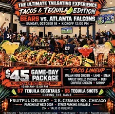 BEARS GAME TAILGATE/ $45 ALL YOU CAN DRINK (Alcohol) AND FOOD!!!
