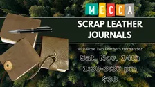 Scrap Leather Journals with Rose Two Feathers Hernandez
