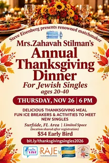 Annual Thanksgiving Dinner for Jewish Singles