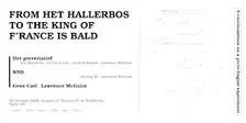 FROM HET HALLERBOS TO THE KING OF F'RANCE IS BALD x Textura