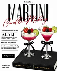 Martini Candle Making at Alali Studio, Victoria Island