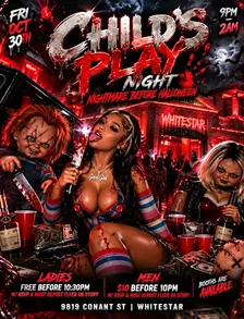 CHILDS PLAY NIGHTMARE BEFORE HALLOWEEN *WHITESTAR*