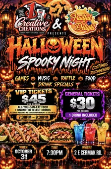 COSTUME HALLOWEEN PARTY/ALL YOU CAN EAT AND DRINK (ALCOHOL) 7:30-9:30PM