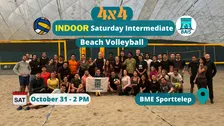 INDOOR Saturday 2 PM Intermediate 4v4 Beach Volley at BME Sporttelep - BAIS