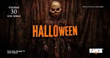 Fiesta de Halloween con invitación a catering y regalos