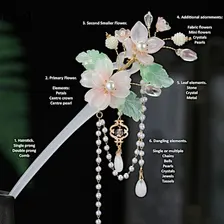 Chinese Hanfu Hairsticks making. Hairpins Fashion jewellery beading design