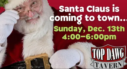 Santa at Top Dawg Tavern in Bethlehem, Georgia!