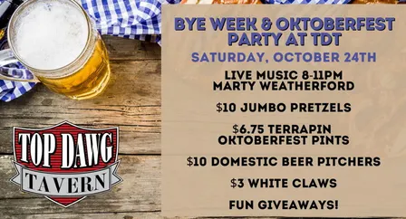 Bye Week and Oktoberfest Party at Top Dawg Tavern in Bethlehem