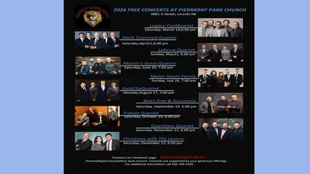 Piedmont Park Seventh-day Adventist Church presents 2026 Free Concerts