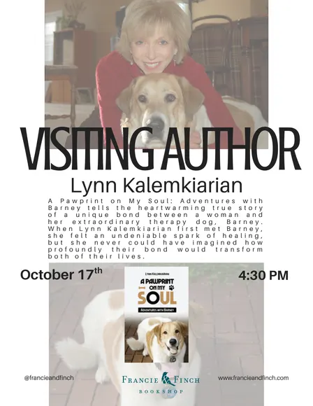 Visiting Author – Lynn Kalemkiarian – A Pawprint on My Soul: Adventures with Barney