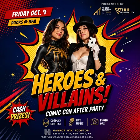 Heroes & Villains 2026: Comic Con Annual After Party at Harbor Rooftop in NYC