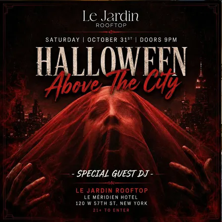 Ghost On The Roof — #1 Halloween Party in NYC @ Le Jardin Rooftop