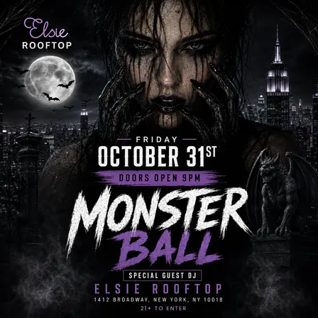 Monster Ball - NYC Best Halloween Party @ Elsie Rooftop & Penthouse