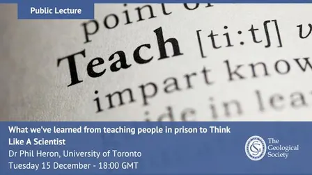 Public Lecture - What we’ve learned from teaching people in prison to Think Like A Scientist