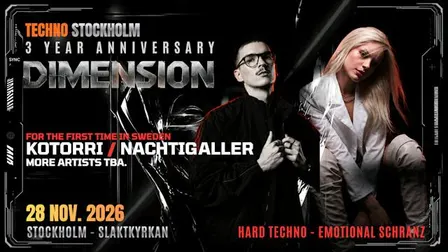 DIMENSION - TECHNO STOCKHOLM - 3RD ANNIVERSARY
