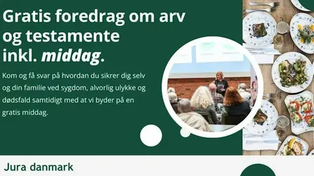 Gratis foredrag om arv, testamente og fremtidsfuldmagter på Lé Chef i Støvring den 28 oktober kl. 18:00