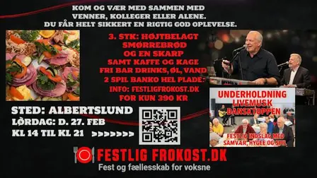 Festlig frokost: Fri bar og ægte dansktop live
