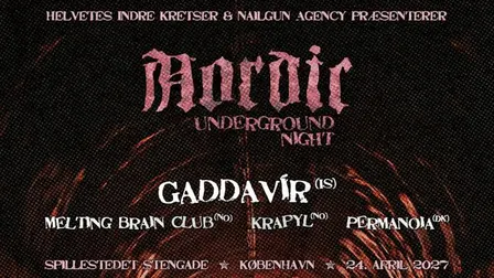 NORDIC UNDERGROUND NIGHT: Gaddavír [IS] + Melting Brain Club [NO] + Krapyl [NO] + Permanoia [DK]