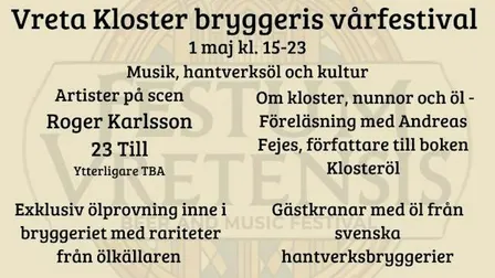 Vreta kloster bryggeris vårfestival, 23Till, Roger Karlsson, Maud Lindström