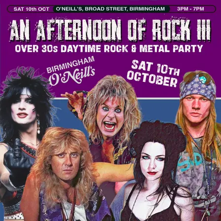 Afternoon of Rock: BIRMINGHAM (Over 30s Only)