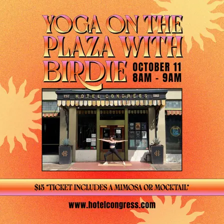 Yoga on the Plaza with Birdie