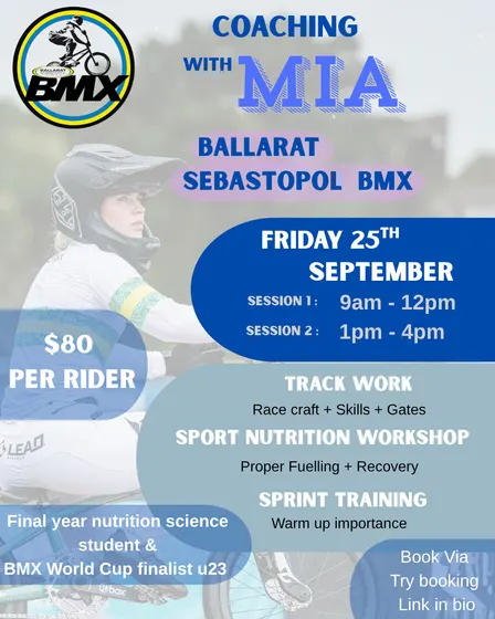 Coaching with Mia at Ballarat Sebastopol BMX