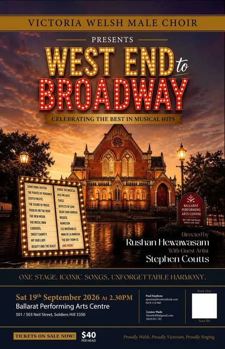 Victoria Welsh Choir Presents " West End to Broadway"