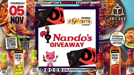 😻 Glam Thursdays | 🌶️ GLAM NANDOS!! 🌶️ Southampton's Best Student Night! 😻 £1 Shots All Night! 🥃