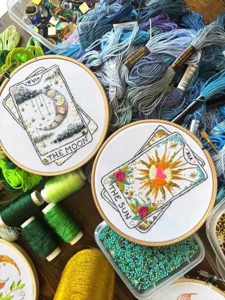 Tarot Card Embroidery Workshop at The Sutton Arms, Farringdon
